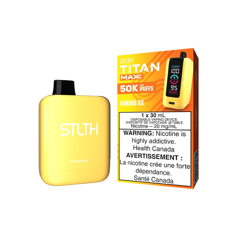 Banana Ice by Stlth Titan Max 50000 Puff 30ml – Disposable Vape [ON]