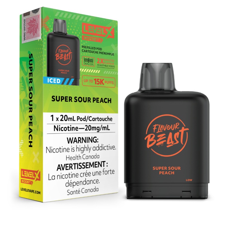 Super Sour Peach – Level X Boosted Flavour Beast 15K