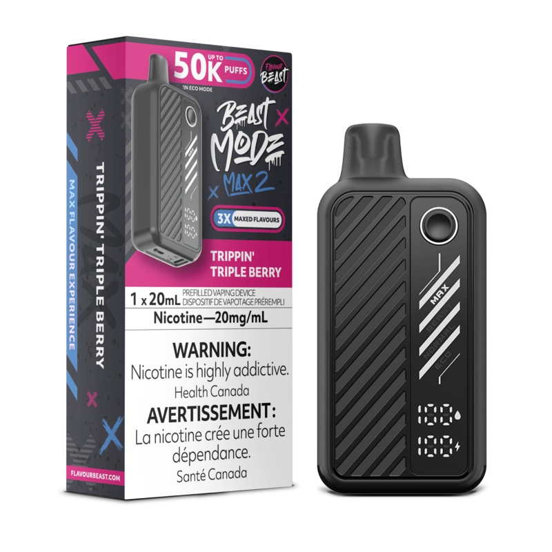 Trippin’ Triple Berry by Flavour Beast Max 2 50K Puff 20ml – Disposable Vape [ON]