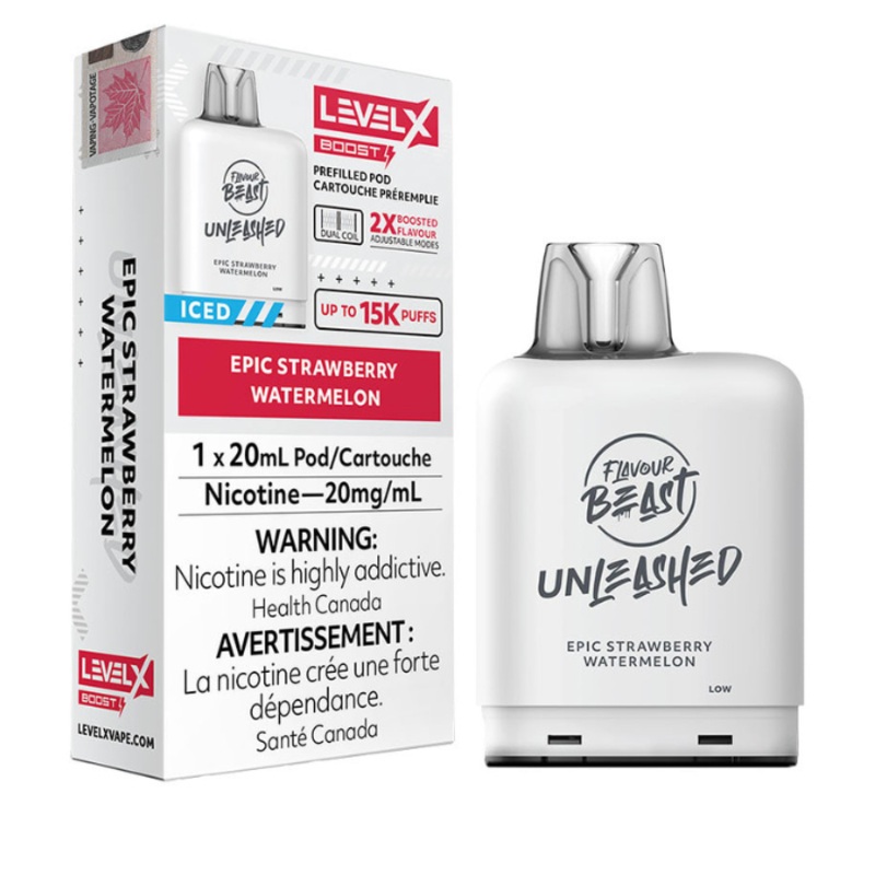 Epic Strawberry Watermelon  – Level X Epic Flavour Beast Unleashed Boosted  Pod
