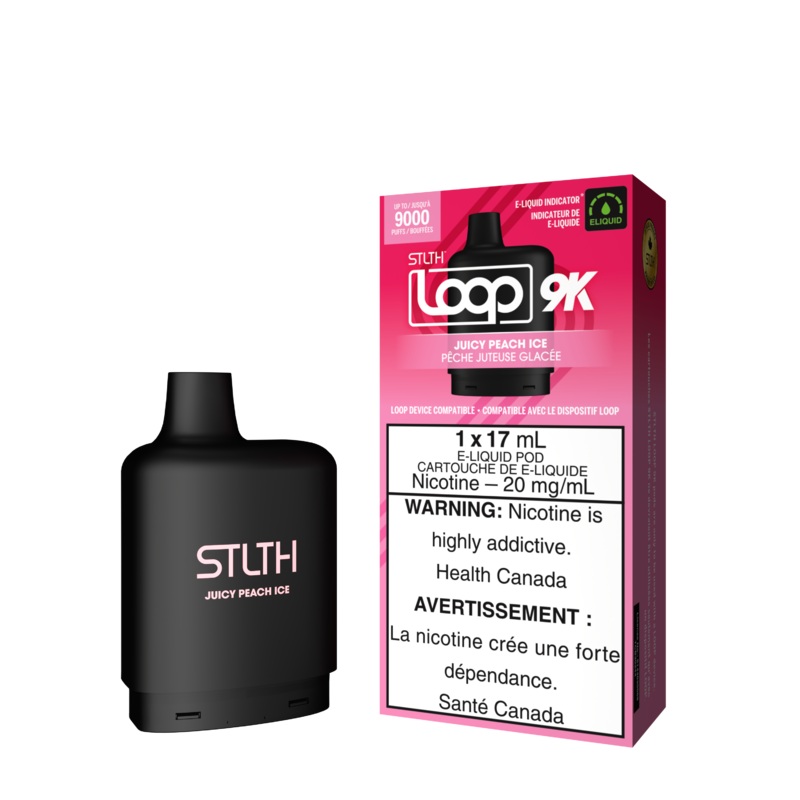 Juicy Peach Ice by Stlth Loop 9K – Closed Pod System – [12mg]
