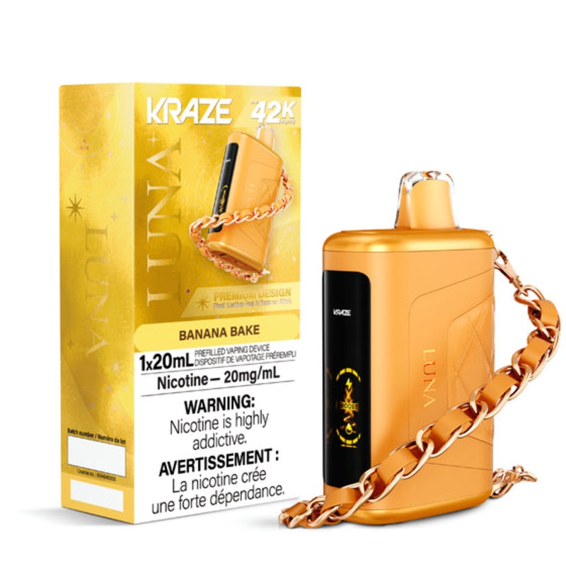 Banana Bake by Kraze Luna (42000 Puff) 20mL – Disposable Vape [ON]