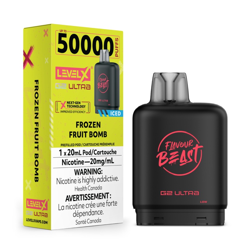 Frozen Fruit Bomb (Ice) by Level X Flavour Beast Ultra – Closed Pod System (50K Puff) [ON]