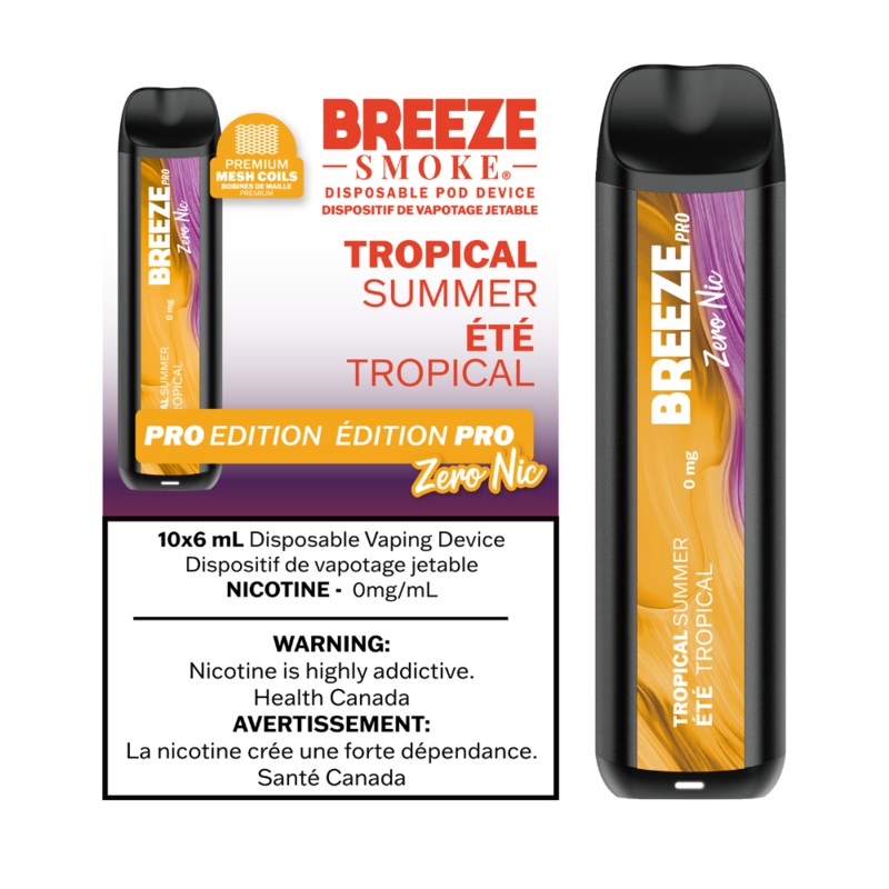 Tropical summer by Breeze Pro 2000 Puff 4mL [0mg] – Disposable Vape [ON]