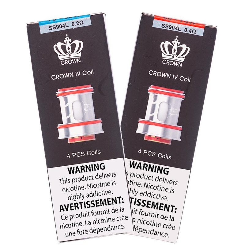 UWELL CROWN 4 COILS (4 PACK)|0.2ohm SS904L + Organic Cotton 70-80W|0.4ohm SS904L + Organic Cotton 60-70W|0.23ohm Mesh + Organic Cotton 60-70W