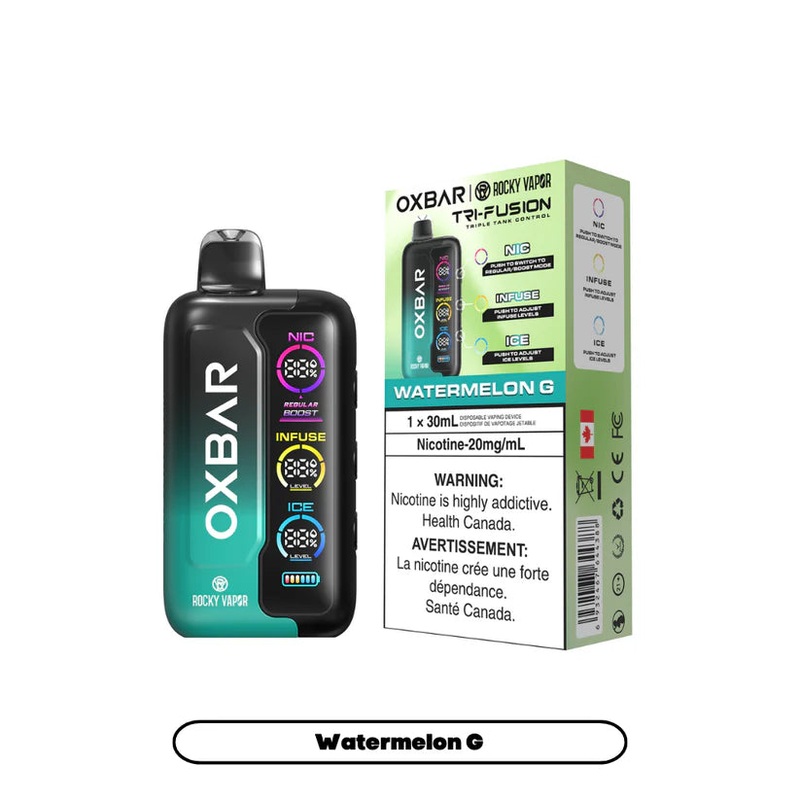 Watermelon G by OXBAR x Rocky Vapor Tri Fusion 30mL – Disposable Vape [ON]