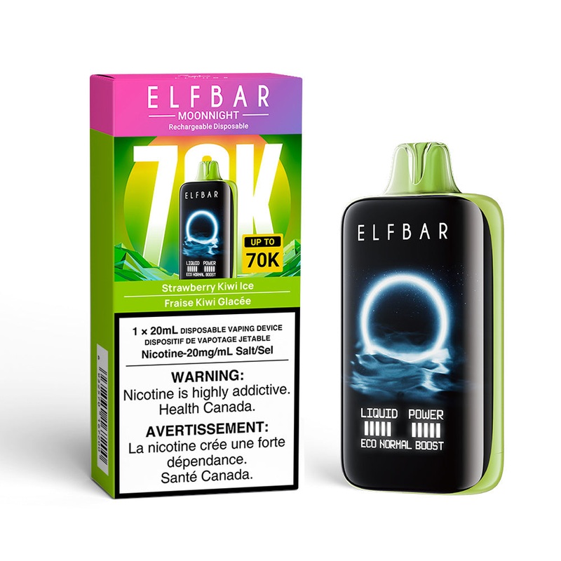 Strawberry Kiwi Ice Elfbar MoonNight 70K 20mL – Disposable Vape [ON]