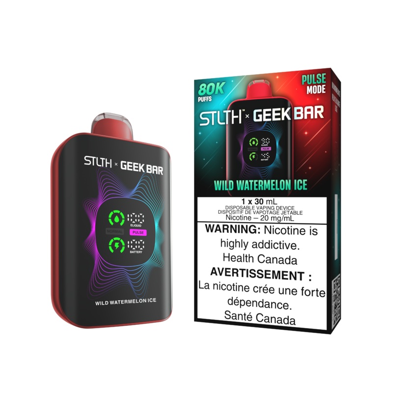 Wild Watermelon (Ice) by Stlth x Geek Bar 80000 Puff 30ml – Disposable Vape [ON]