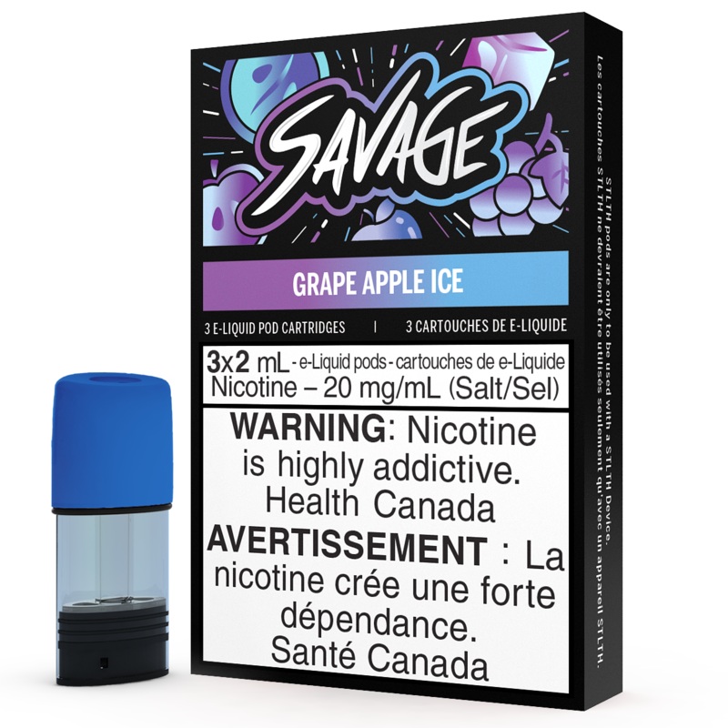 SAVAGE STLTH POD PACK – GRAPE APPLE ICE