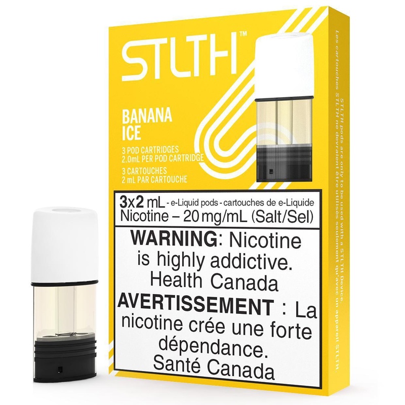 STLTH POD PACK – BANANA ICE|20mg|20mg (BOLD 50)|0mg NICOTINE FREE