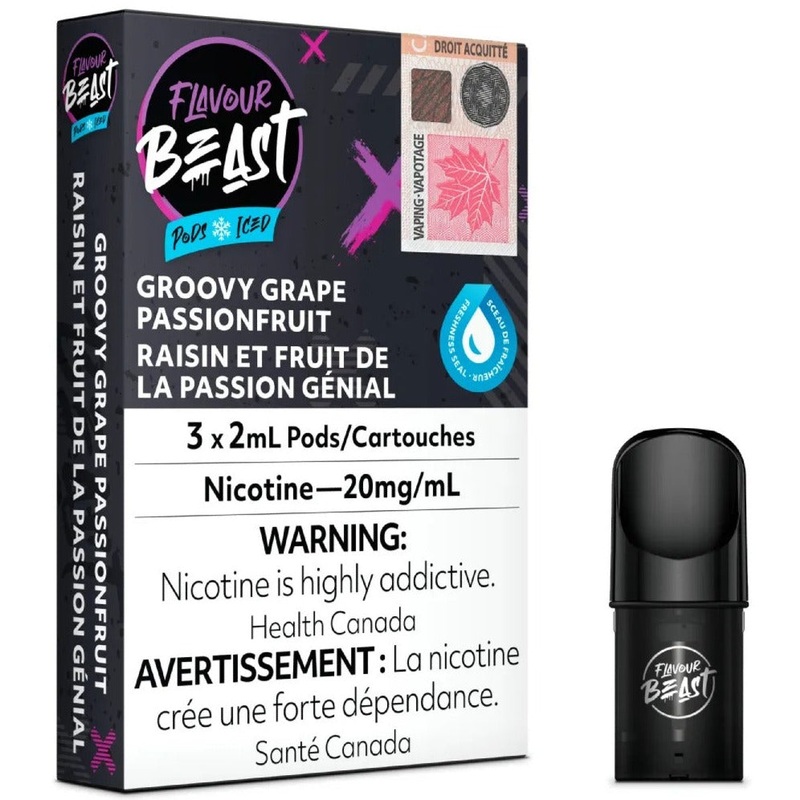 FLAVOUR BEAST POD PACK – GROOVY GRAPE PASSIONFRUIT ICED