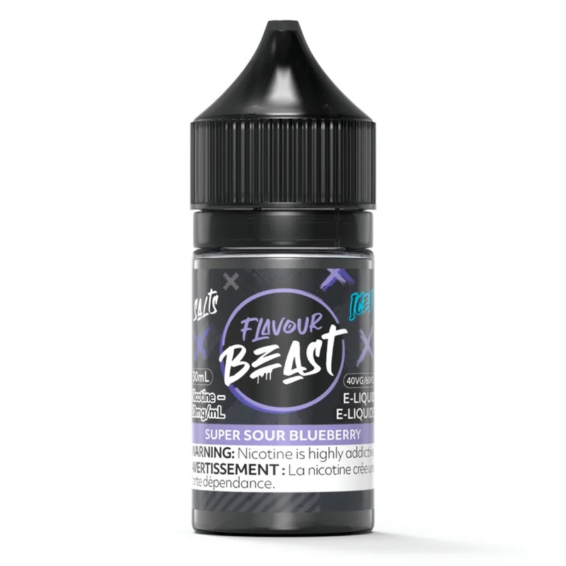 SUPER SOUR BLUEBERRY ICED – FLAVOUR BEAST SALT 30ML