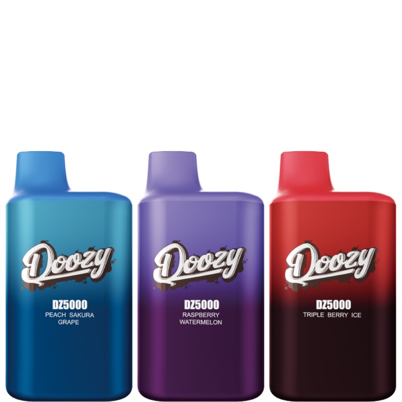 DOOZY DZ5000 DISPOSABLE VAPE|Cherry Peach|Peach Berry|Peach Blue Razz|Peach Sakura Grape|Rainbow|Strawberry Banana|Watermelon Cherry|20mg