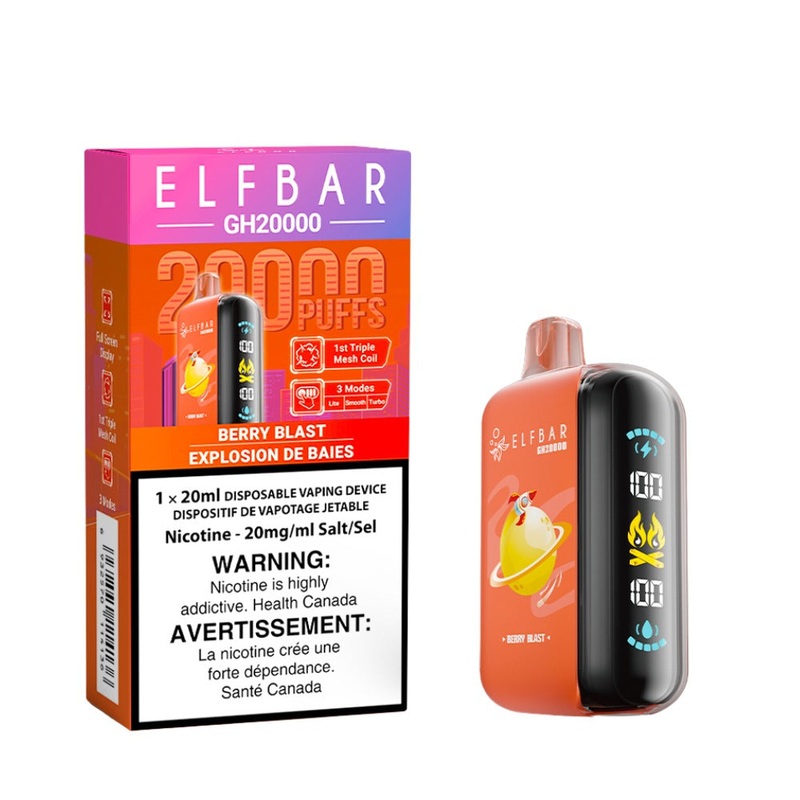 ELF BAR GH20000 DISPOSABLE|Berry Blast|Blue Razz Ice|Grape Ice|Peach Berry|Peach Mango Watermelon|Strawberry Grape|Straw Watermelon Glubbule|Mango Magic|Sour Razz Orange|Strawberry Ice