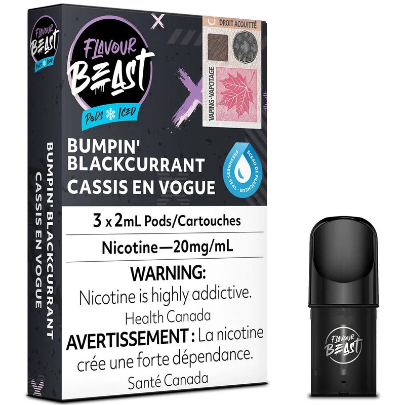 FLAVOUR BEAST POD PACK – BUMPIN’ BLACKCURRANT ICED [AB]