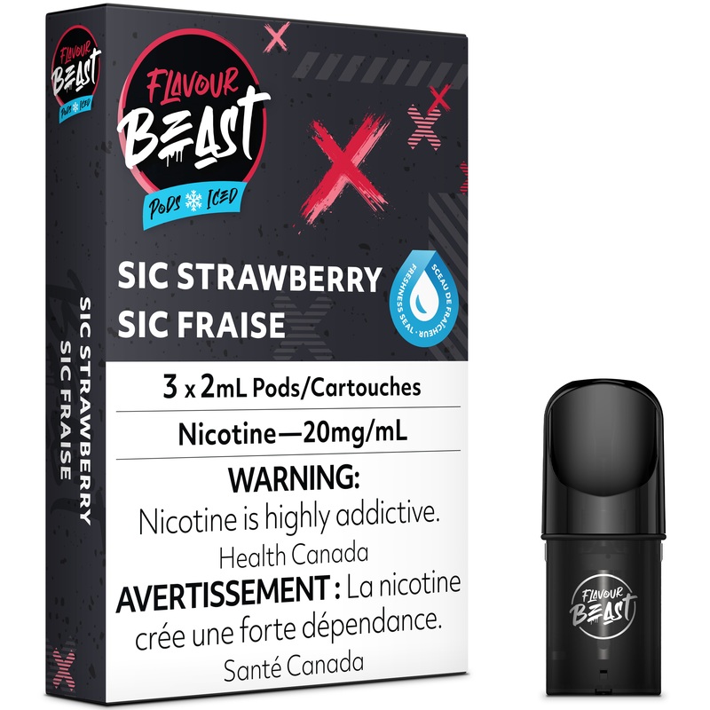 FLAVOUR BEAST POD PACK – SIC STRAWBERRY ICED [AB]