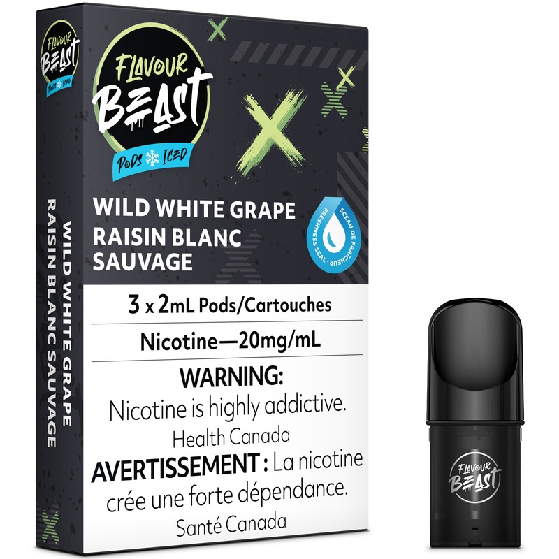 FLAVOUR BEAST POD PACK – WILD WHITE GRAPE ICED [AB]