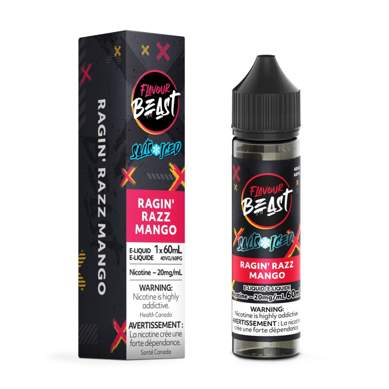 RAGIN’ RAZZ MANGO ICED – FLAVOUR BEAST SALT 60ML [AB]