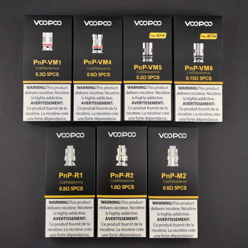 VooPoo PnP Replacement Coils|PnP-M2 0.6ohm|PnP-R1 0.8ohm|PnP-R2 1.0ohm|PnP-VM1 0.3ohm|PnP-VM4 0.6ohm|PnP-VM5 0.2ohm|PnP-VM6 0.15ohm|PnP TM2 0.8|PnP Vm3 0.45|PnP TW3 0.3ohm
