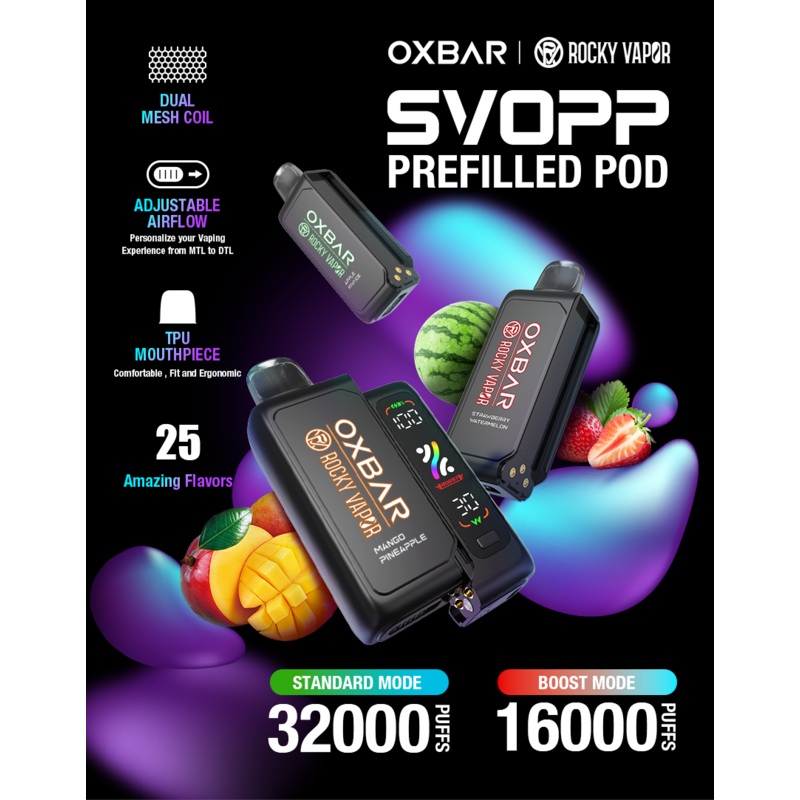Svopp Rocky Vapor Oxbar 32k Prefilled Pods (BATTERY NOT INCLUDED)