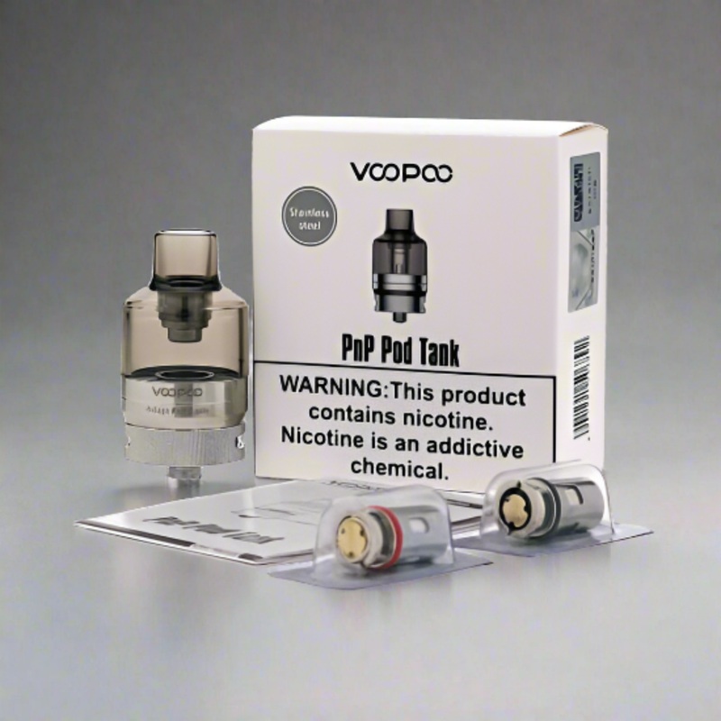 VooPoo PnP Tank|Black|Stainless Steel