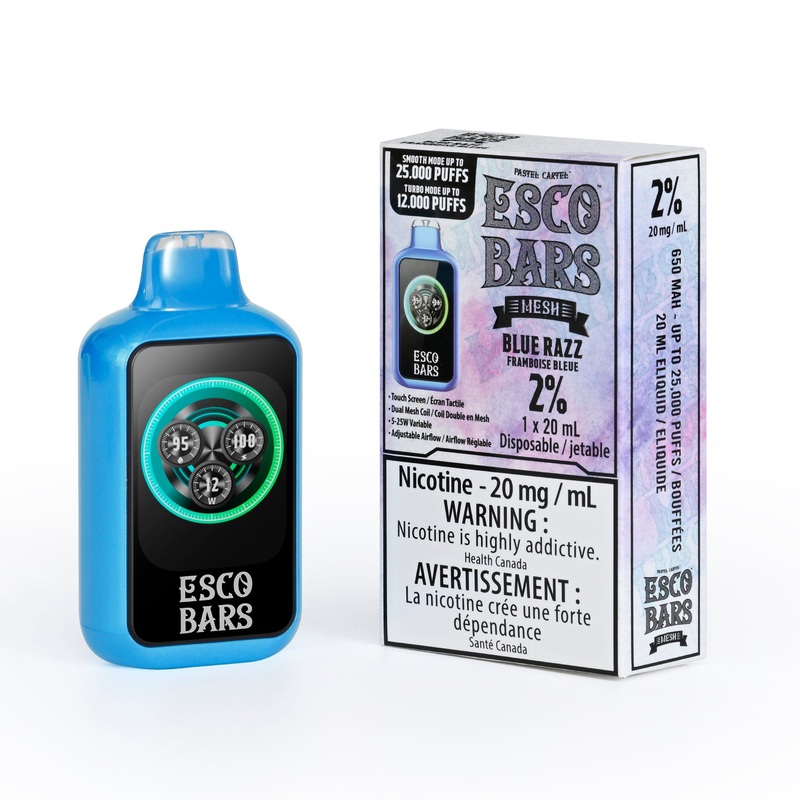 ESCO BAR 25K DISPOSABLE|Blue Razz|California Cherry|Caribbean Breeze|Grape Ice|Green Apple|Honey Mango|Peach Pineapple Orange|Spearmint|Strawberry Banana