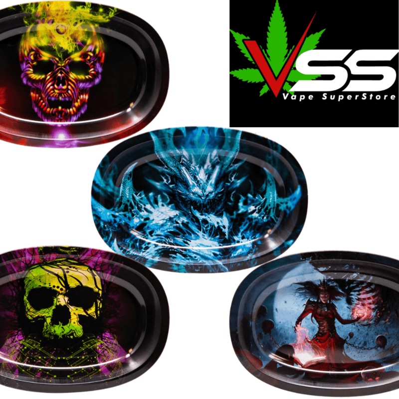 Small Oval Rolling Tray- Assorted Designs