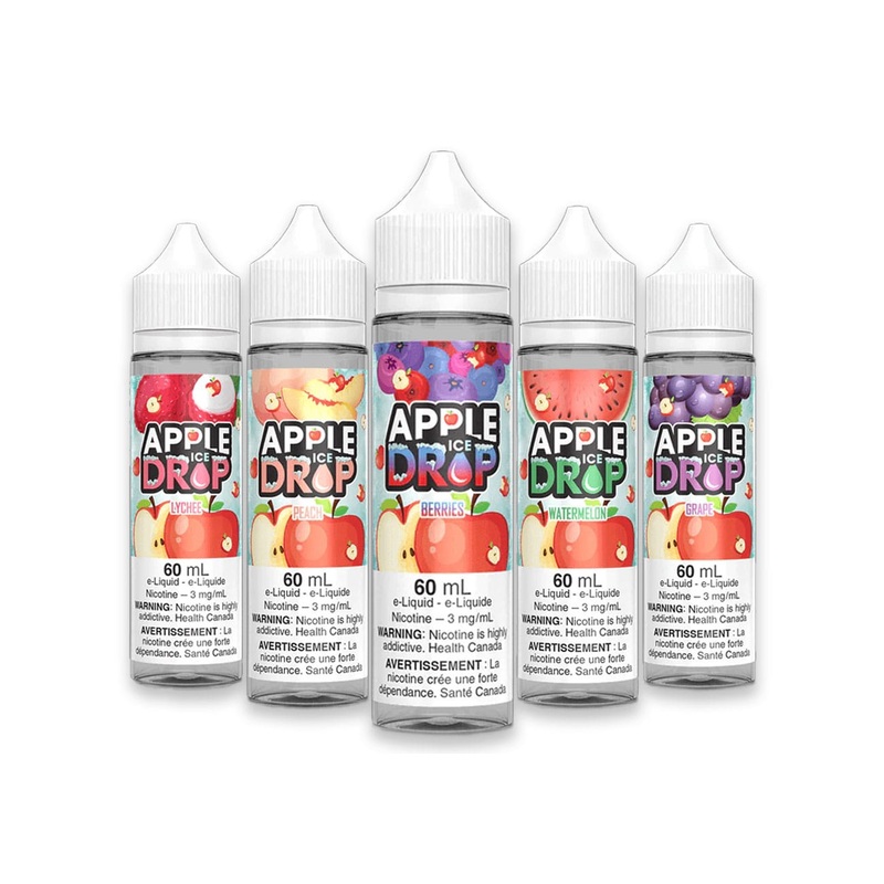 Apple Drop E-Liquid-60ml|Apple Berry|Berries|Cranberry|Double Apple|Grape|Peach|0mg|3mg|6mg|12mg|Federal|Provincial