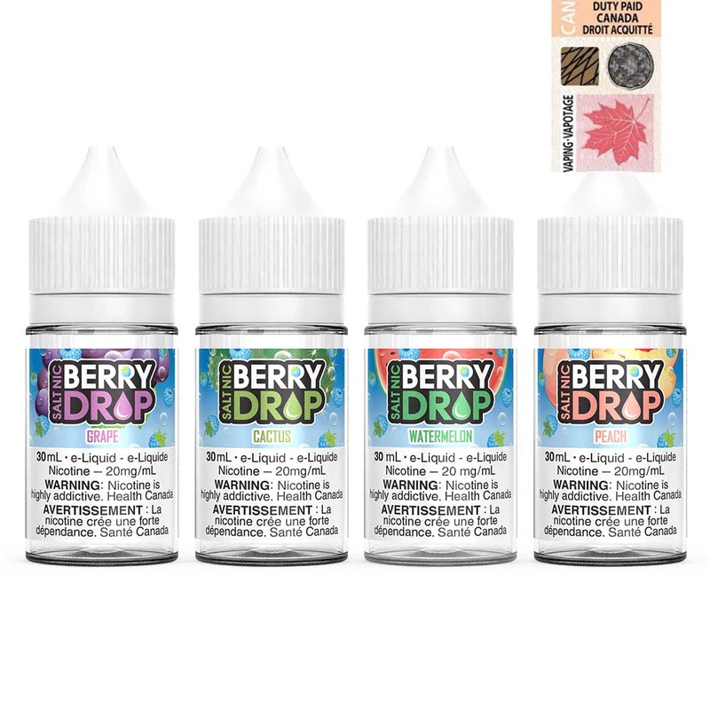 Berry Drop – 30mL Salt|Banana|Cactus|Cherry|Dragon Fruit|Grape|Guava|Lime|Mango|Peach|Pomegranate|Raspberry|Red Apple|Strawberry|Watermelon|Watermelon ice|12mg|20mg|Bold 50|Federal|Provincial