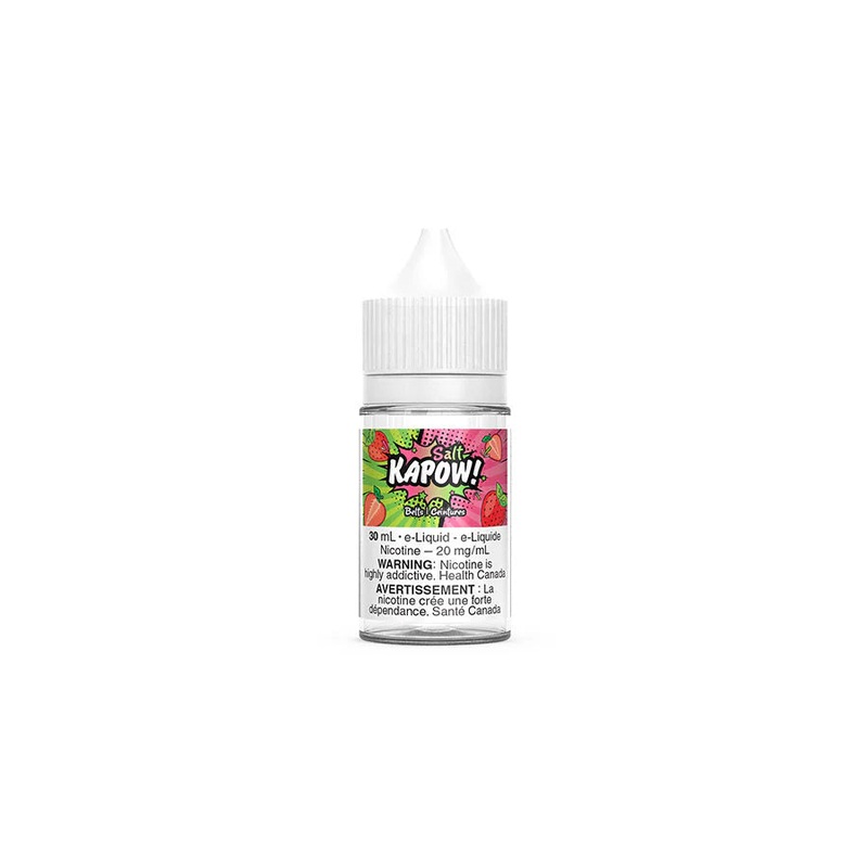 Kapow! E-liquid – 30mL SALTS|Belts|Classic|Cloudy|Im Blue|Looper|Nana|Off Route|Purply|Pix|Rainbow Express|Rocket Ship|Squish|Squares|Stick it|Strappy|Super Sour|White Freeze|12mg|20mg|Federal|Provincial