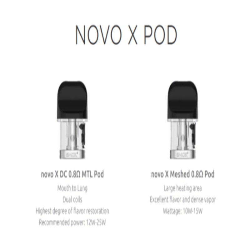 Smok Novo X Replacement Pods|0.8 DC MTL|0.8 Meshed
