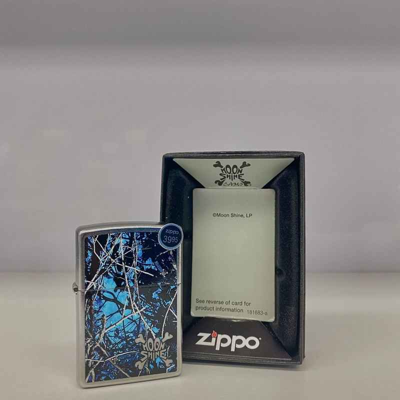 Zippo Lighter-MoonShine Blue Camo Case