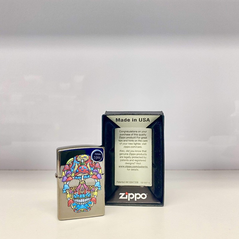 Zippo Lighter-Mushroom Skull Case