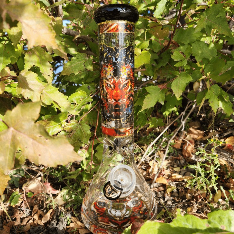 Cheech Glass 13 Tiger Decal Beaker w/ 12mm Base