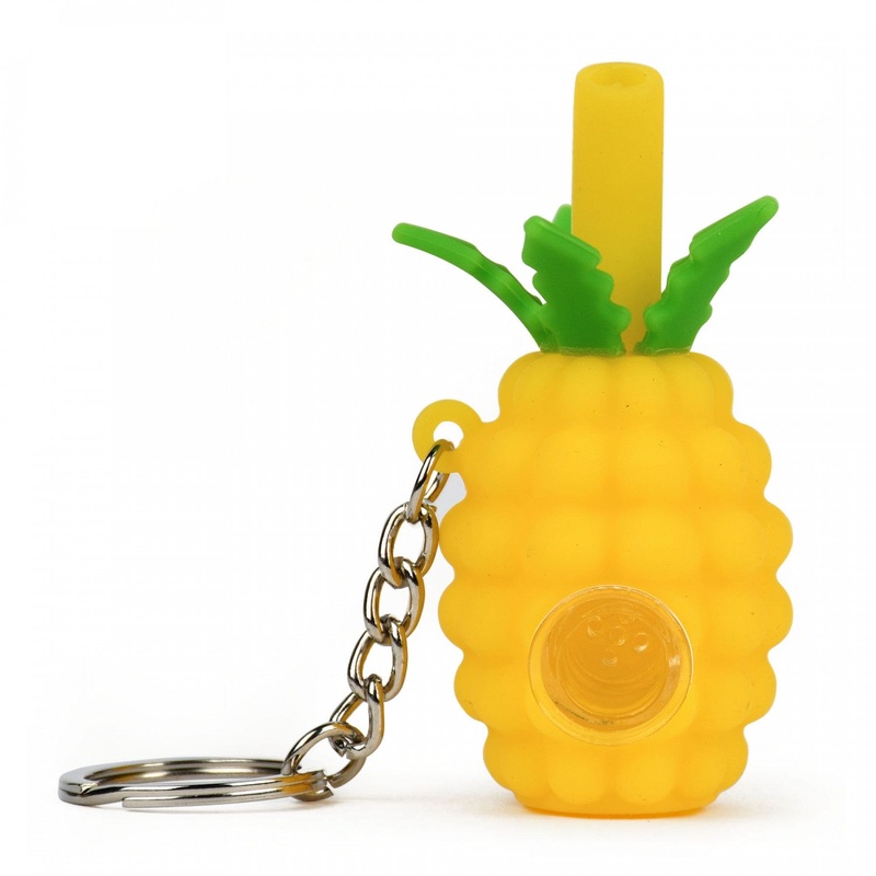 LIT Silicone Pineapple Hand Pipe & Keychain
