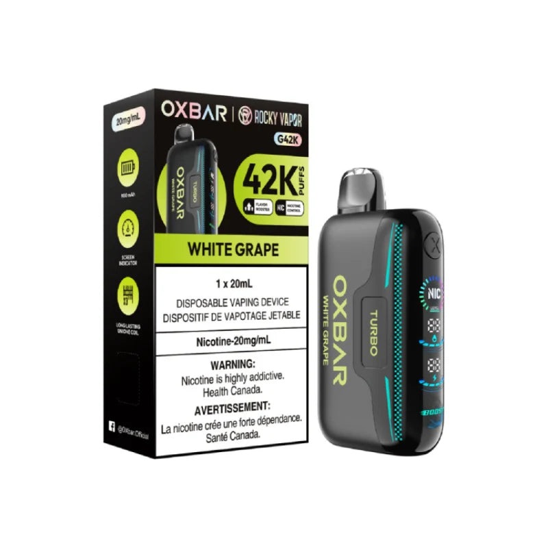Oxbar G42K|Apple Kiwi Melon|Banana Vanilla|Blackberry|Blueberry Raspberry|Blueberry Orange|Cherry Lemon|Double Mint|Grape Ice|Green Storm|Mango Passionfruit|Peach Berry|Peach Blue Raspberry|Peach Strawberry|Raspberry Grape Lemon|Raspberry Mango|Strawberry