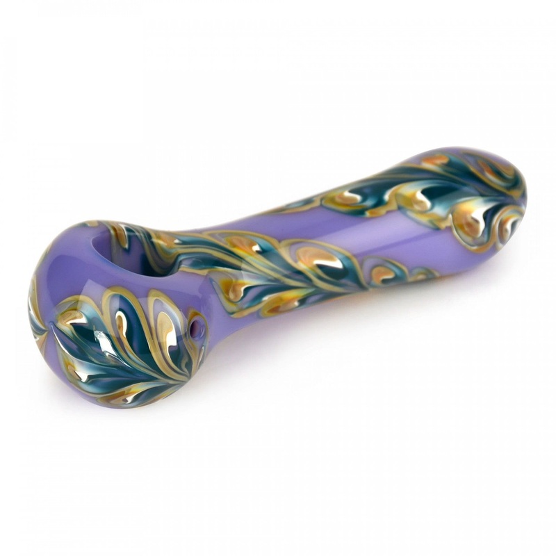 Red Eye Glass Paisley Hand Pipe 4.5