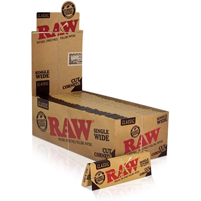 RAW Classic Single Wide Cut Corners Rolling Papers