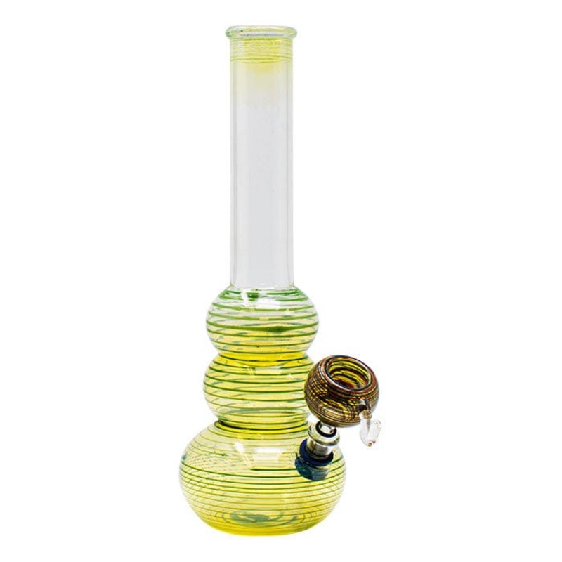 Yellow Fumed 12 Bubble Beaker