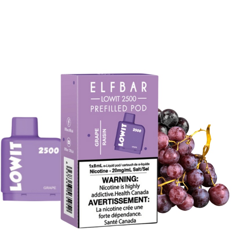 Elf Bar Lowit 2500 Puff Prefilled Pod-Grape