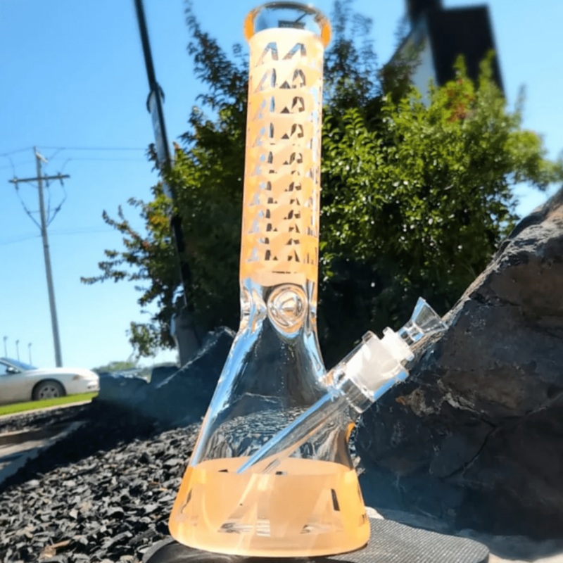 Arsenal 7mm Tangerine Spike Beaker Bong-14