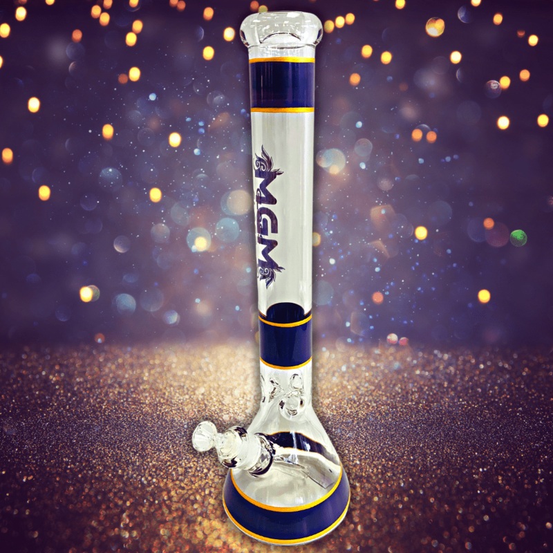MGM Glass 7mm Banded Logo Beaker Bong-18