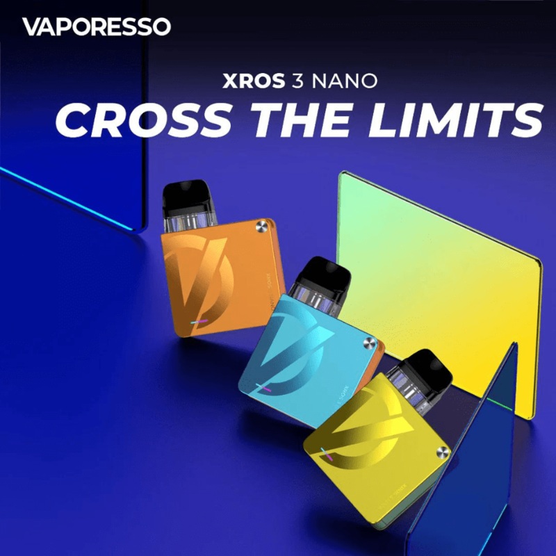 Vaporesso XROS 3 Nano Pod Kit|1000 mAh|1000mAh|Lemon Yellow|Lilac Purple|Rose Pink|Vital Orange|Green Slyme|Sea Foam