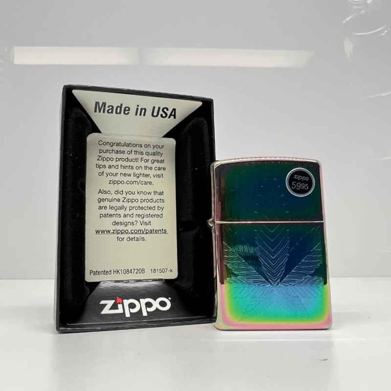 Zippo Lighter-Anodized Cannabis Design Case