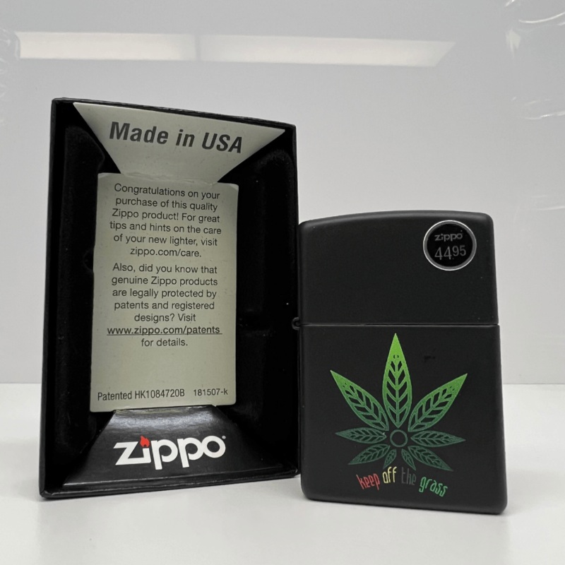 Zippo Lighter-Keep Off the Grass Case
