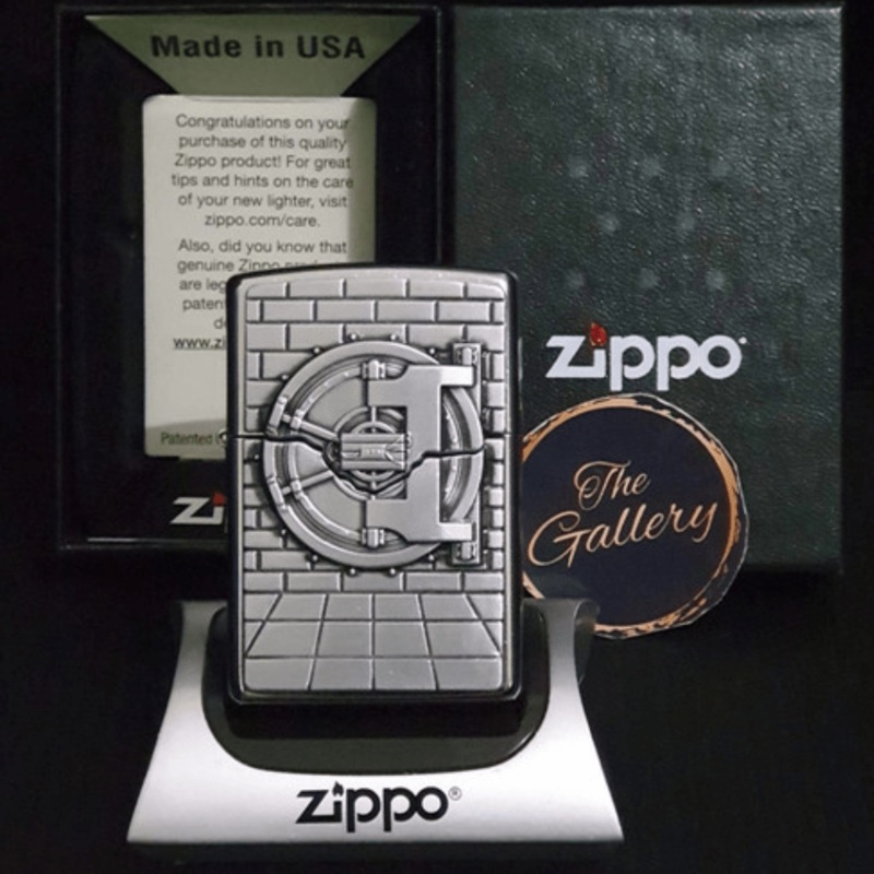Zippo Lighter-Safe w/ Gold Surprise Case