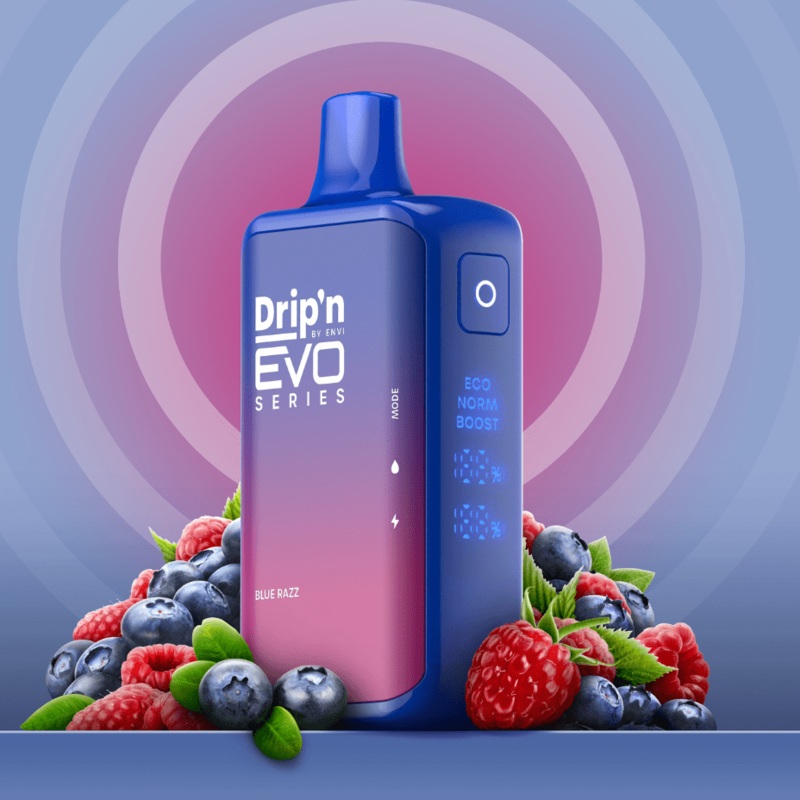Drip’n by Envi EVO 28k Disposable Vape-Blue Razz