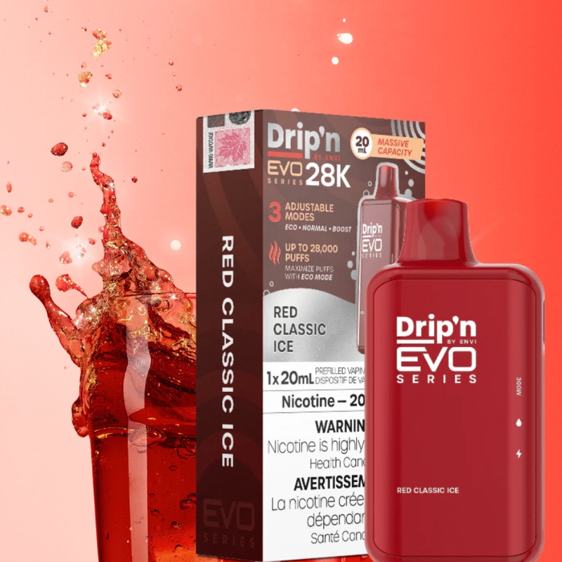 Drip’n by Envi EVO 28k Disposable Vape-Red Classic Ice