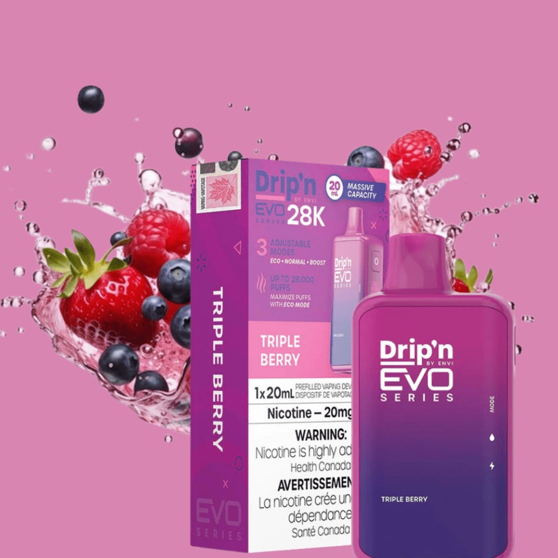Drip’n by Envi EVO 28k Disposable Vape-Triple Berry