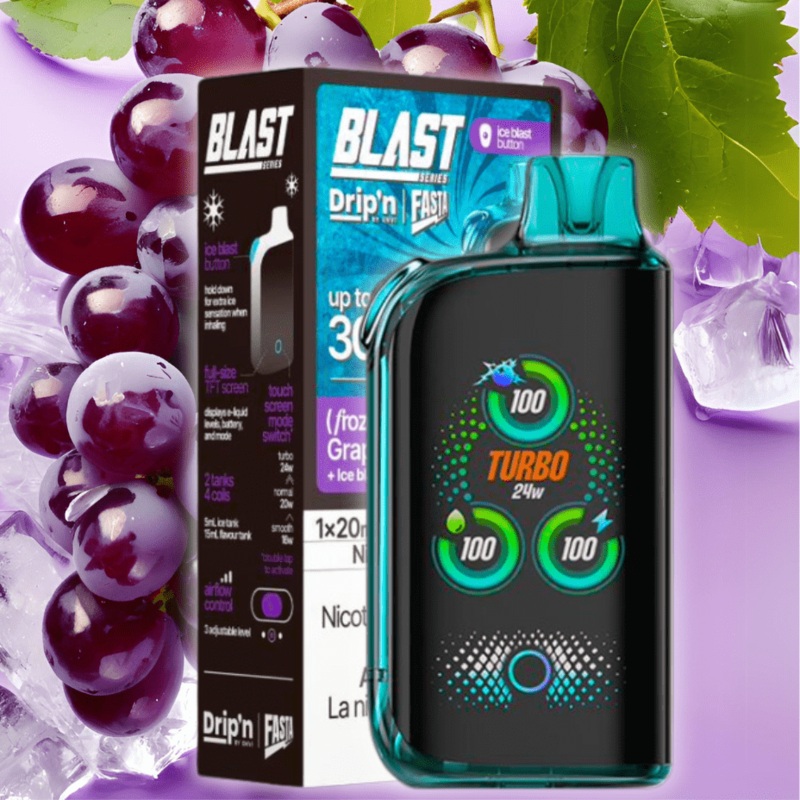 Envi Drip’n x Fasta Blast 30K Disposable Vape-Grape Ice